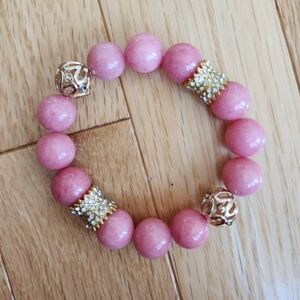 Pink beaded bracelet